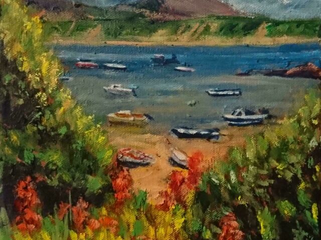 Dermod Ruddock: Summer Moorings Porthdinllaen (unframed)